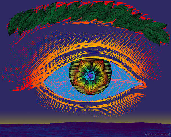 Digital Collage Poster featuring the digital art The Cosmic Eye by Eric Edelman