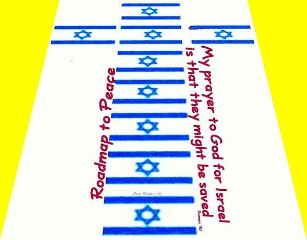 Peace Poster featuring the digital art The Cross is the Road Map to Peace for Israel by Kathleen Luther