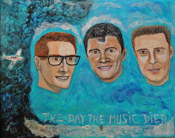 Rock History Poster featuring the painting The day the music died. by Ken Zabel