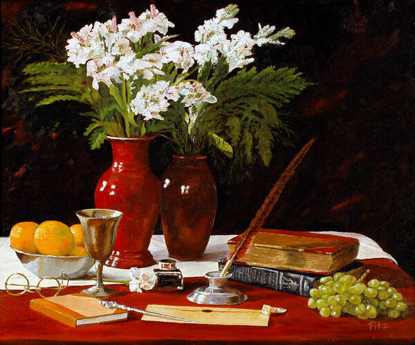 Still Life Poster featuring the painting The Letter by Rick Fitzsimons