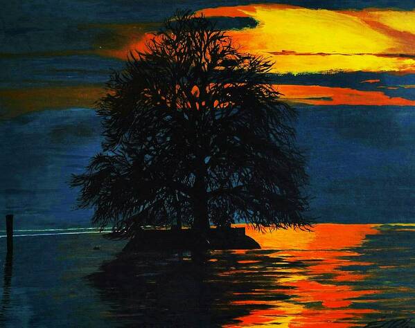 Painting Poster featuring the painting The Lonely Tree by Edward Pebworth