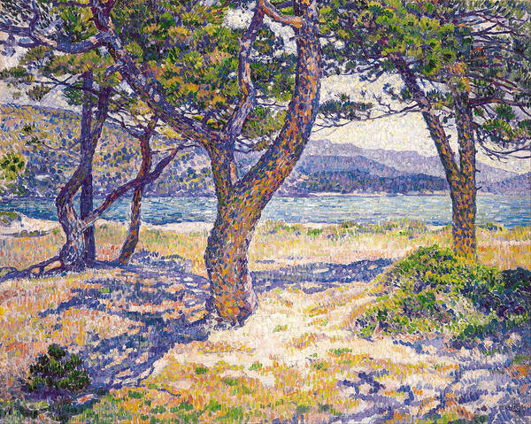 Theo Van Rysselberghe Poster featuring the painting The Mediterranean at Le Lavandou by Theo van Rysselberghe