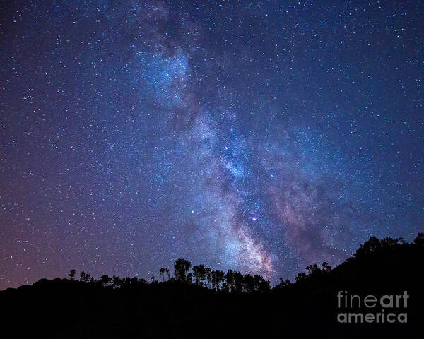 Milky Way Poster featuring the photograph The Milky Way Over The Mountain by Mimi Ditchie