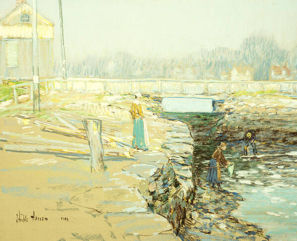 Agricultural; Agriculture; Peasants Poster featuring the painting The Mill Dam Cos Cob by Childe Hassam