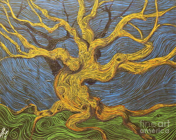 Squiggles Poster featuring the painting The Oak Dance by Stefan Duncan