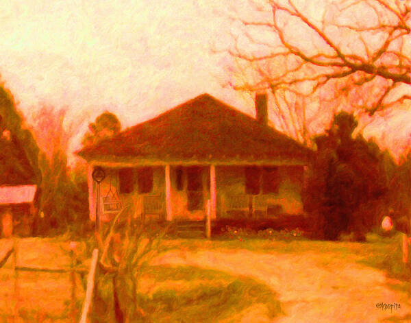 Old House Poster featuring the painting The Old Home Place by Rebecca Korpita