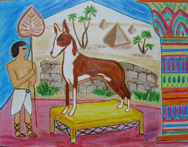 Egyptian Poster featuring the painting The Pampered One Ibezan Hound by Diane Pape