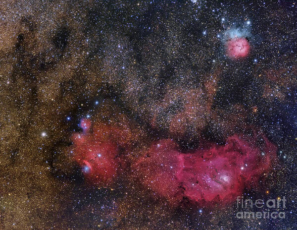 Horizontal Poster featuring the photograph The Sagittarius Triplet Featuring by Roberto Colombari