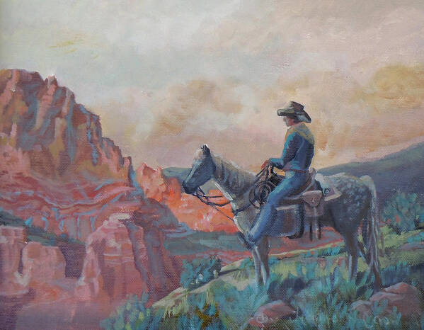 Cowboy Poster featuring the photograph The View by Heather Coen