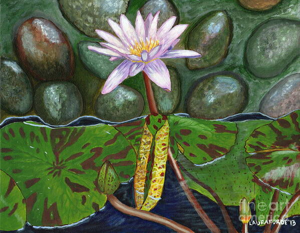 Nature Poster featuring the painting The Waterlily by Laura Forde