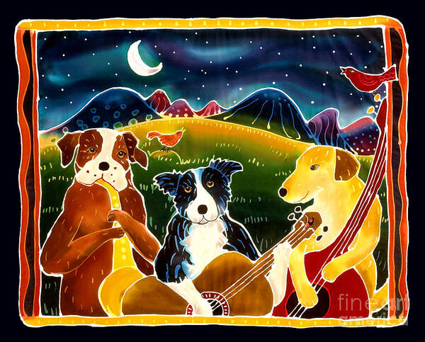 Dog Poster featuring the painting Three Dog Night by Harriet Peck Taylor