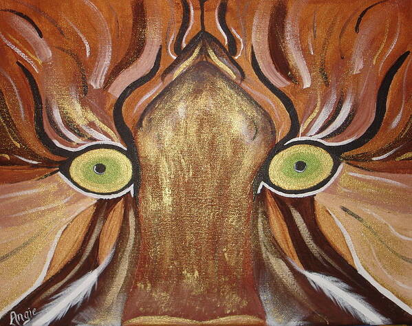 Tiger Eyes Poster featuring the painting Tiger Eyes by Angie Butler