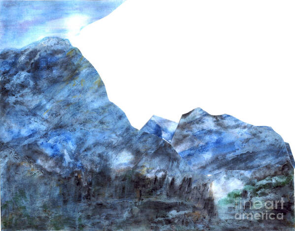 Mountain Poster featuring the painting Tranquil Blue by Mary Zimmerman