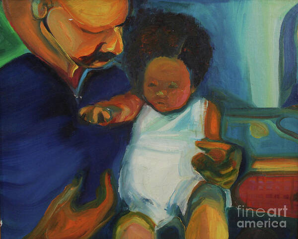 Oil Painting Poster featuring the painting Trina Baby by Daun Soden-Greene