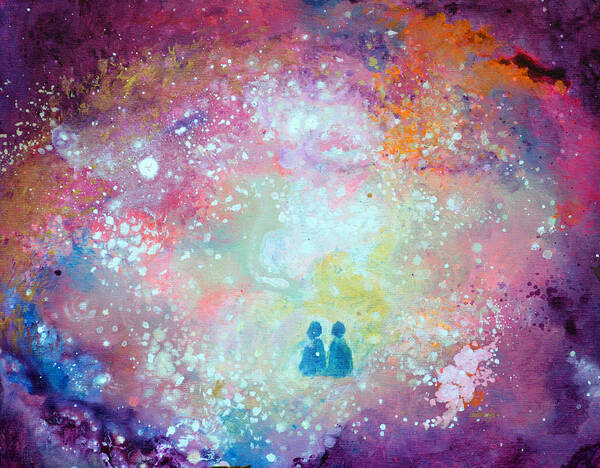 Twin Flames Poster featuring the painting Twin Flames by Ashleigh Dyan Bayer