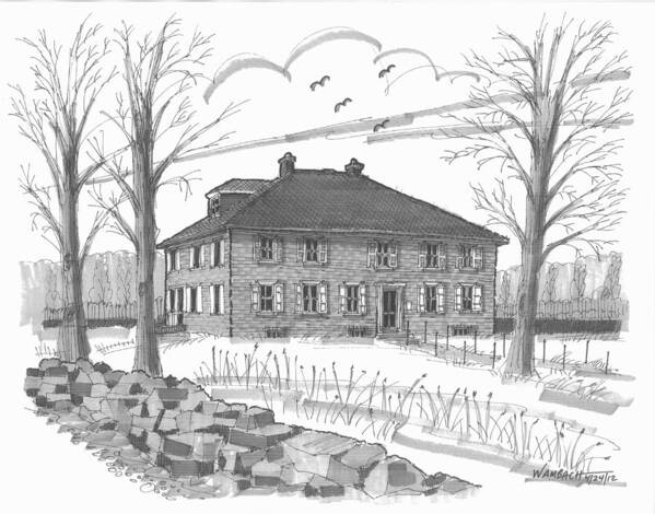 Ulster County Historical Society Museum Poster featuring the drawing Ulster County Museum by Richard Wambach