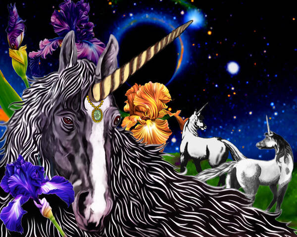 Fantasy Poster featuring the mixed media Unicorn Dream by Anthony Seeker