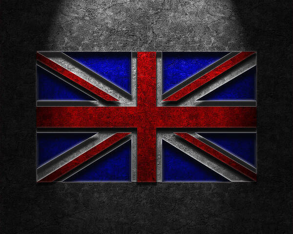 Backdrop Poster featuring the digital art Union Jack Stone Texture by Brian Carson