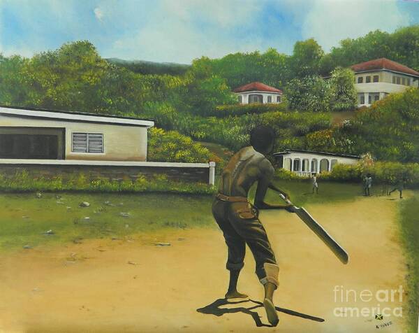 Cricket Poster featuring the painting Village Cricket by Kenneth Harris