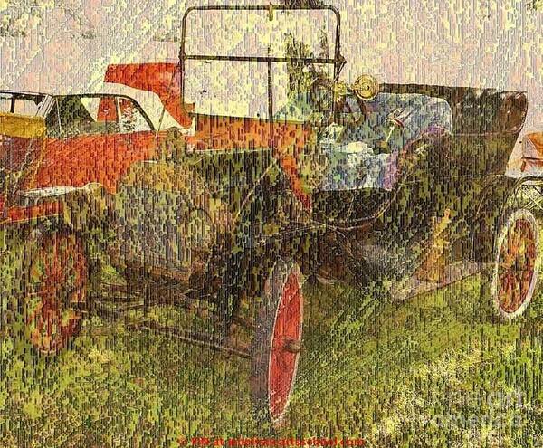 Vintage Classic Automobile Poster featuring the painting Vintage Classic Automobile by PainterArtist FIN