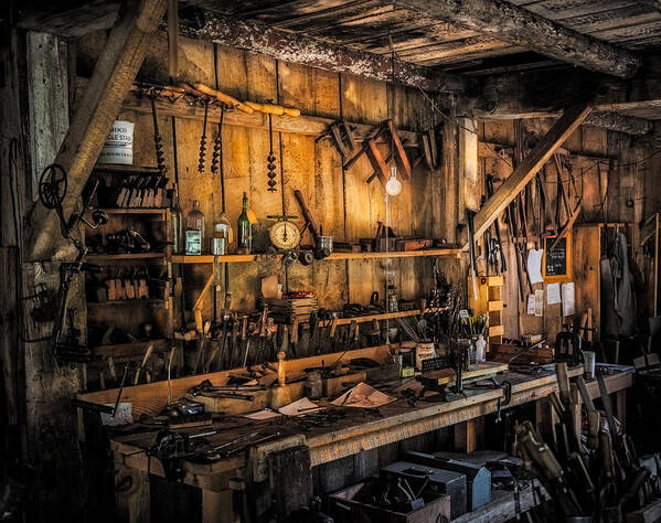 Woodworkers Bench Poster featuring the photograph Vintage Woodworkers Bench by Paul Freidlund