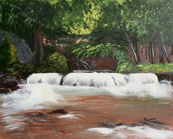 Landscape Poster featuring the painting Waterfall Magic by Michele Turney