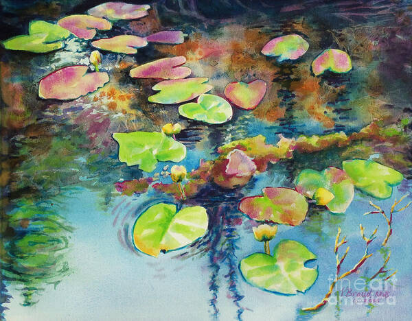 Paintings Poster featuring the painting Waterlilies in Shadow by Kathy Braud