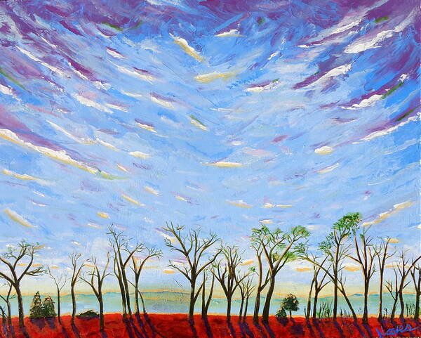 Sky Poster featuring the painting Whimsical Sky by Deborah Naves