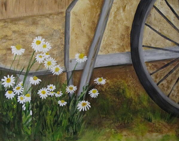 Daisies Poster featuring the painting Wild Daisies by Lorraine Centrella