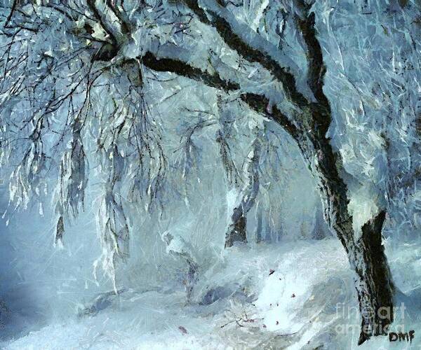 Winter Poster featuring the painting Winter dreams by Dragica Micki Fortuna
