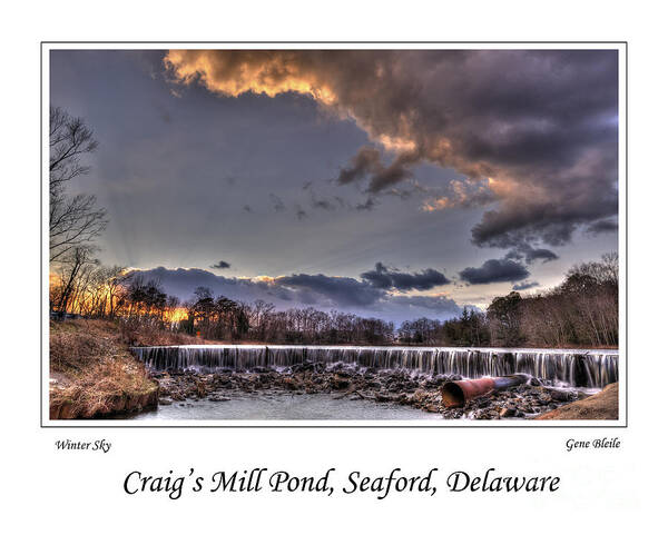 Mill Pond Poster featuring the photograph Winter Sky by Gene Bleile Photography 
