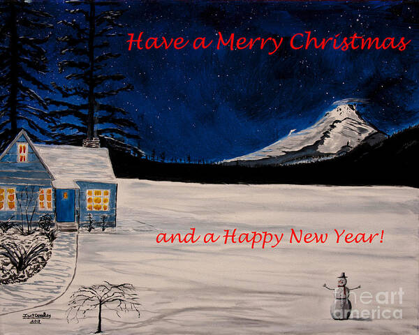 Ian Poster featuring the painting Winter's Eve Christmas Card by Ian Donley