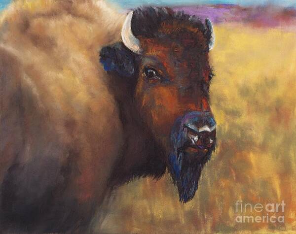 Bison Poster featuring the painting With Age Comes Beauty by Frances Marino