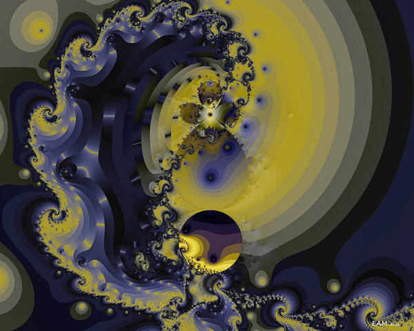 Fractal Art Poster featuring the digital art Within a Wave by Elizabeth McTaggart