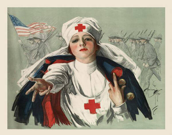 Ww2 Poster featuring the digital art WW2 Red Cross by Georgia Clare