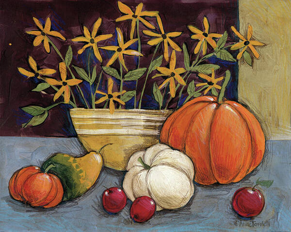 Apple Poster featuring the painting Yellow Ware by Anne Tavoletti
