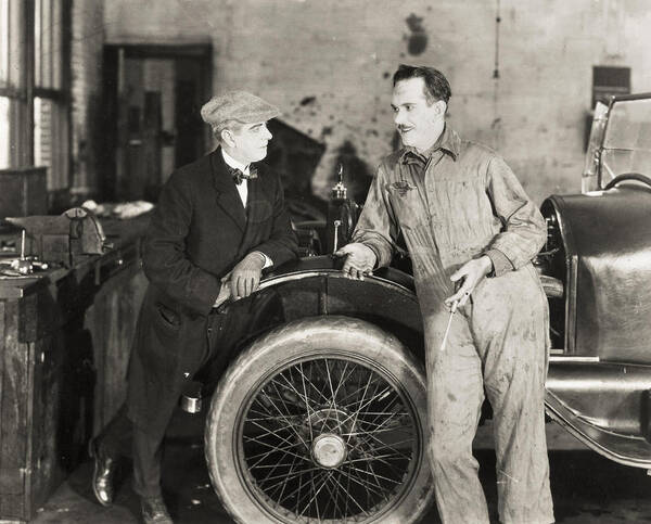 -transportation: Automobiles- Poster featuring the photograph Silent Film: Automobiles #17 by Granger