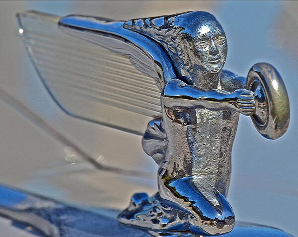 Vintage Cars Poster featuring the photograph 1940 Packard Hood Ornament Detail by Bill Owen