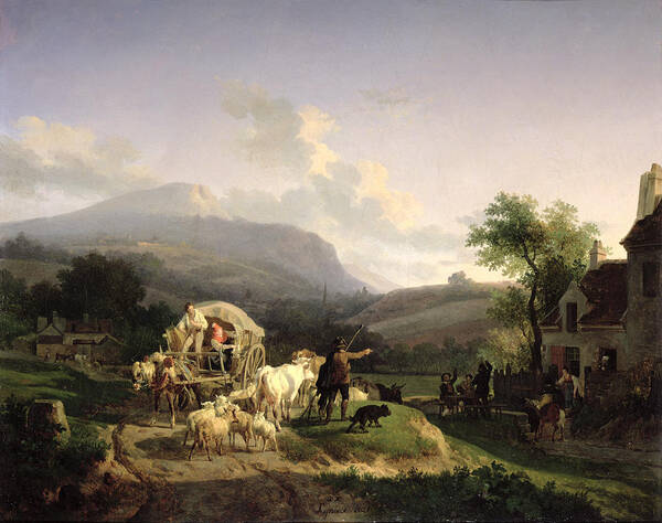 Rural Poster featuring the painting A Rural Landscape by Auguste-Xavier Leprince