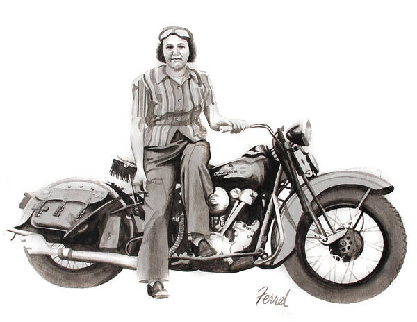 Harley Davidson Poster featuring the painting American Woman by Ferrel Cordle