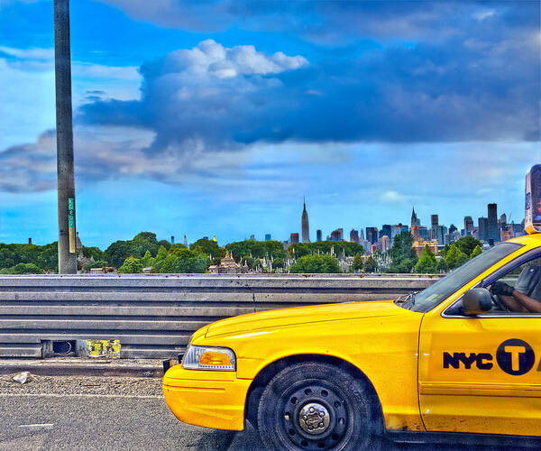Big Yellow Taxi Poster featuring the photograph Big Yellow Taxi by Marianne Campolongo