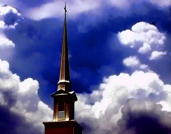 Steeple Poster featuring the photograph Breaking Storm by Sandy Poore