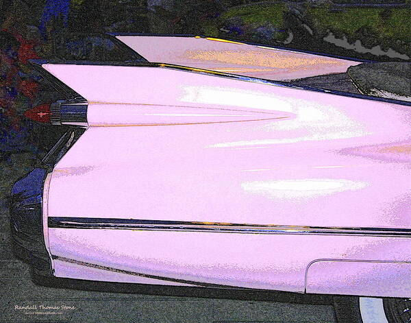 Cadillac Poster featuring the photograph Classic Tails - Pink 1959 Cadillac by Randall Stone