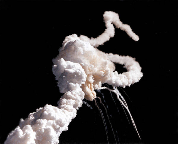 Mission 51-l Poster featuring the photograph Explosion Of The Space Shuttle Challenger by Nasa.