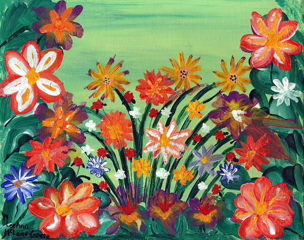 Floral Poster featuring the painting Flower Garden by LeeAnn McLaneGoetz McLaneGoetzStudioLLCcom