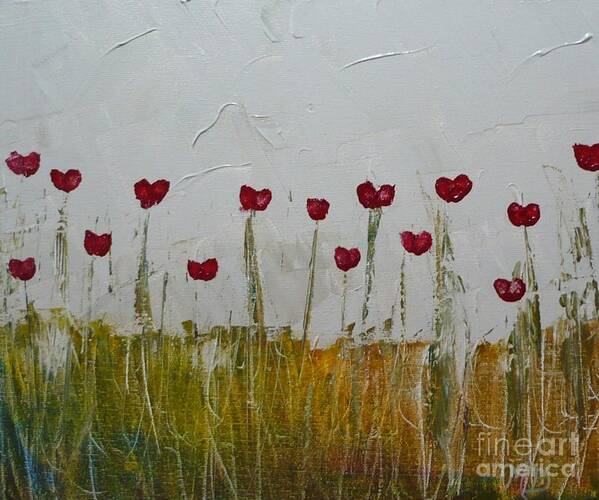 Heart Poster featuring the painting Heart Poppies by Monika Shepherdson