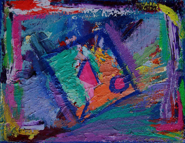 Abstract Poster featuring the painting Inside the Box by Karin Eisermann