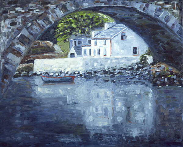 Old Stone Bridge Ireland Poster featuring the painting Lackagh Bridge by John Farley