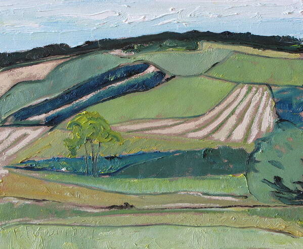 Fournier Poster featuring the painting Landscape Patchwork by Francois Fournier