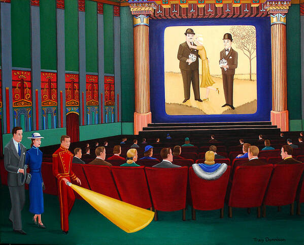 Wilton Theatre Poster featuring the painting Laurel and Hardy by Tracy Dennison